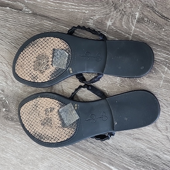 Jessica Simpson Karlee Thong Flat Sandals Black 8M - Picture 6 of 7